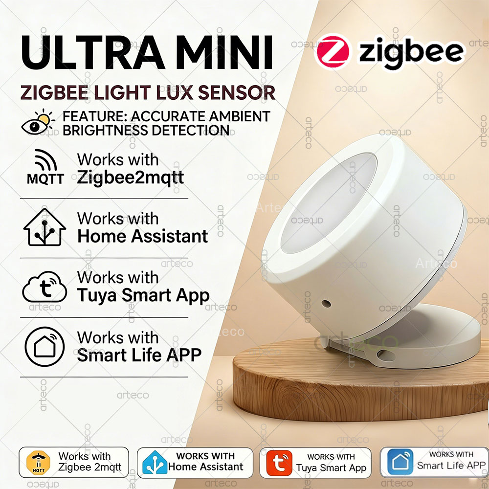 Smart Home Miniature - Sensor de Luz Zigbee Ultra Mini,
