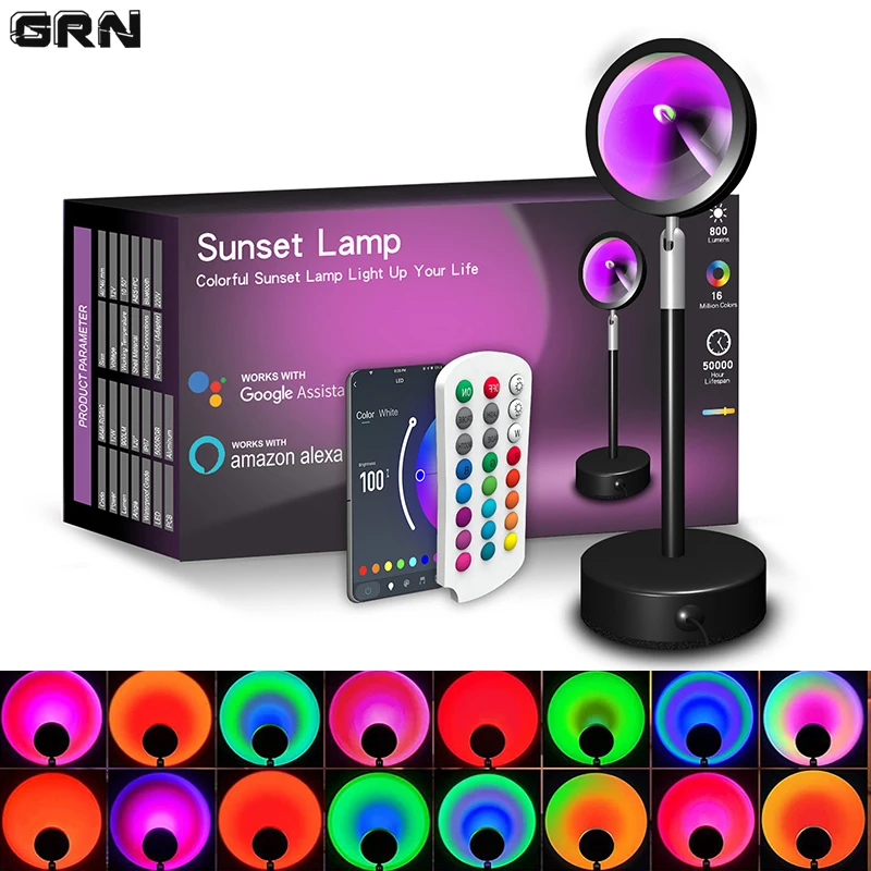 Smart Home Matter - Smart LED Sunset Lamp, Lâmpadas Coloridas