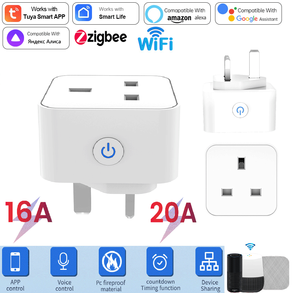 Smart Home Nest - Tomada Inteligente Tuya 16A/20A WiFi ou