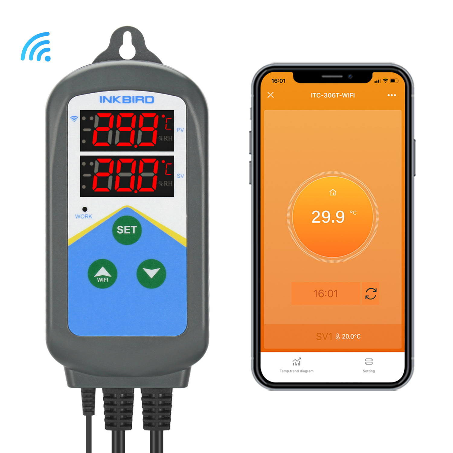 Wifi Thermostat - Inkbird wifi termorregulador ITC-306T-WIFI 24 horas-ciclo