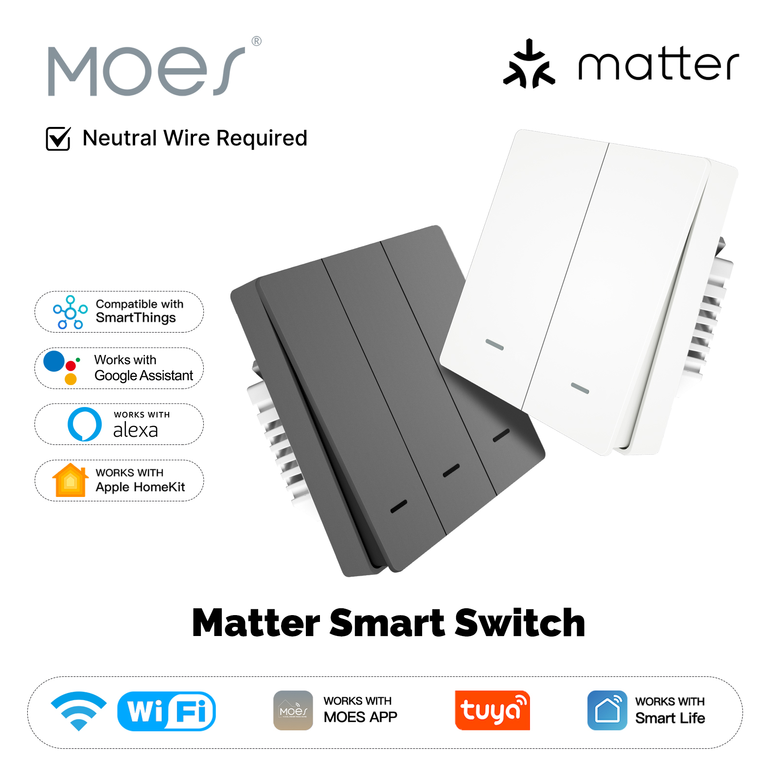 Smart Home Matter - MOES Matter Tuya WiFi Interruptor de