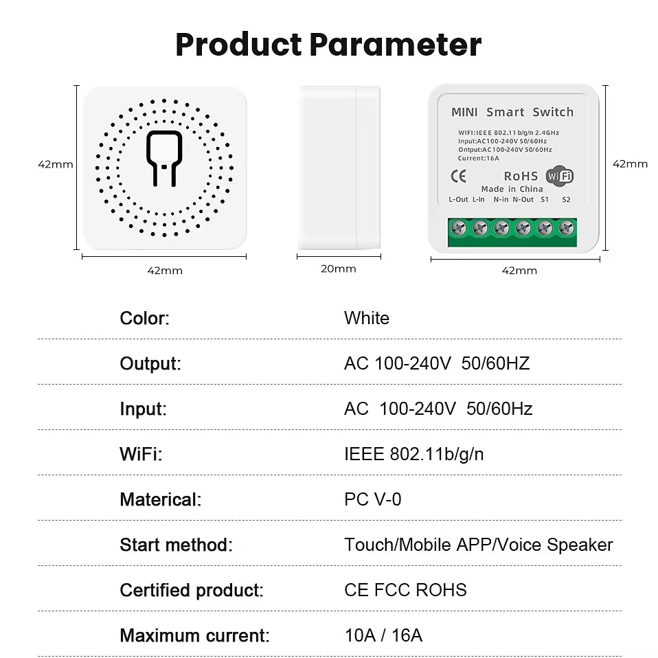 Interruptor WiFi Mini 16A com  - Smart Home Miniature avaliação e preço