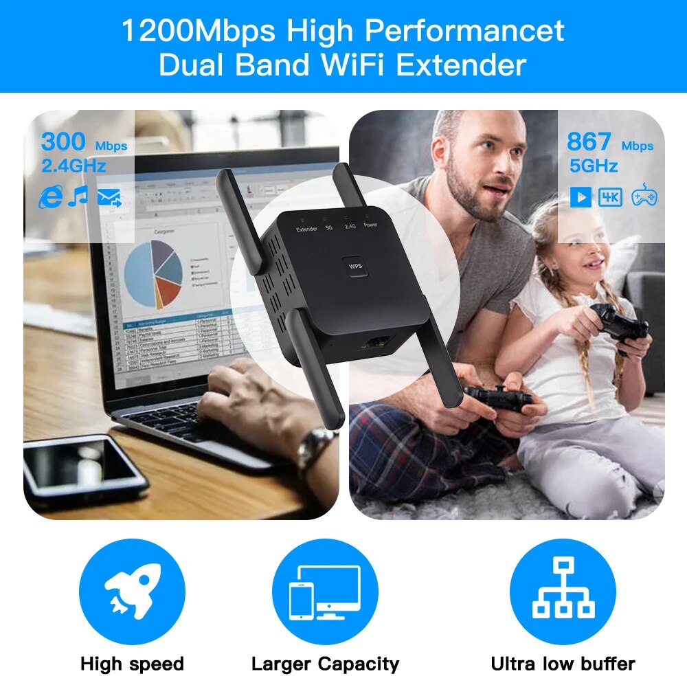 Repetidor WiFi 1200Mbps 2.4GHz - Wifi Smart Plug avaliação e preço