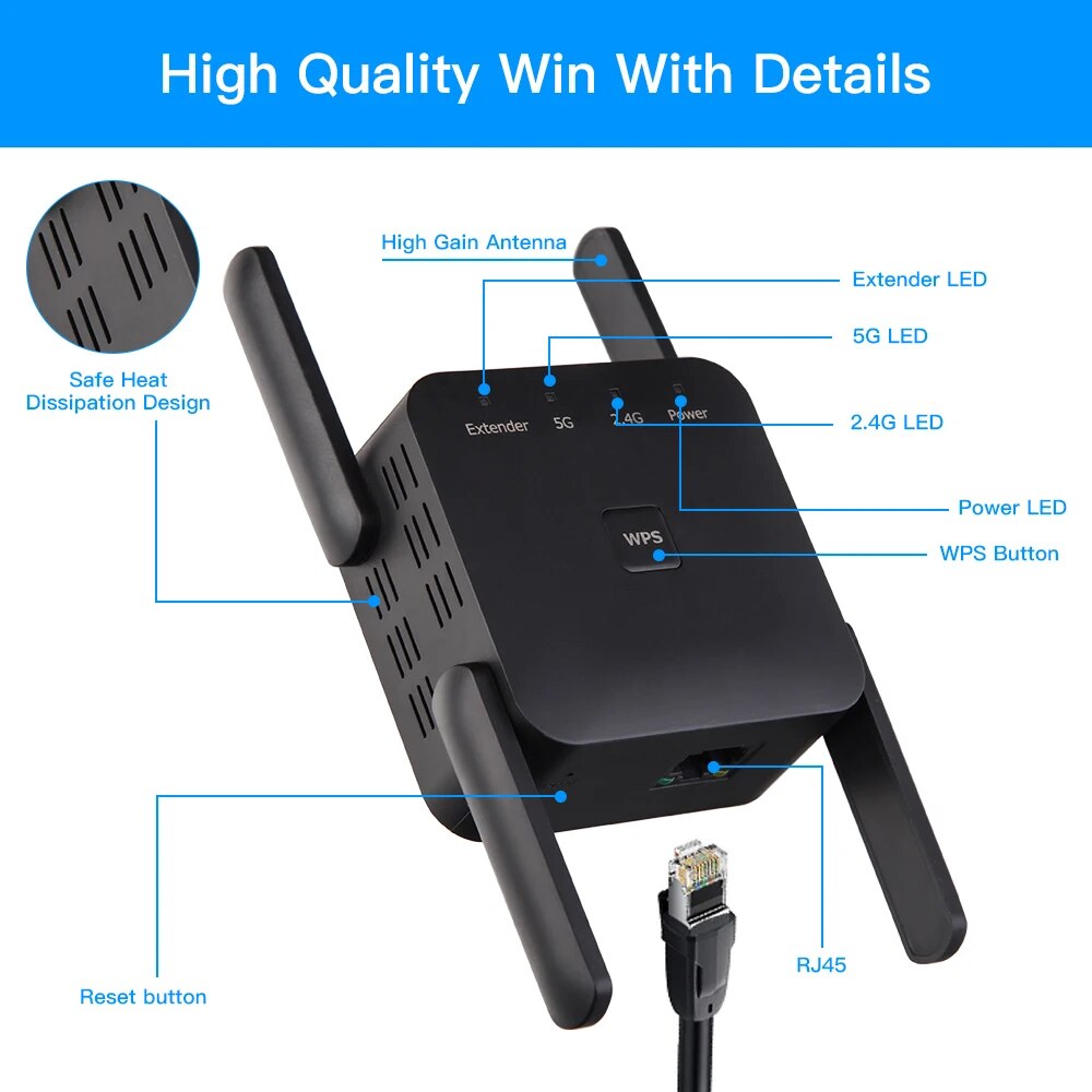 Repetidor WiFi 1200Mbps 2.4GHz - Wifi Smart Plug avaliação e preço