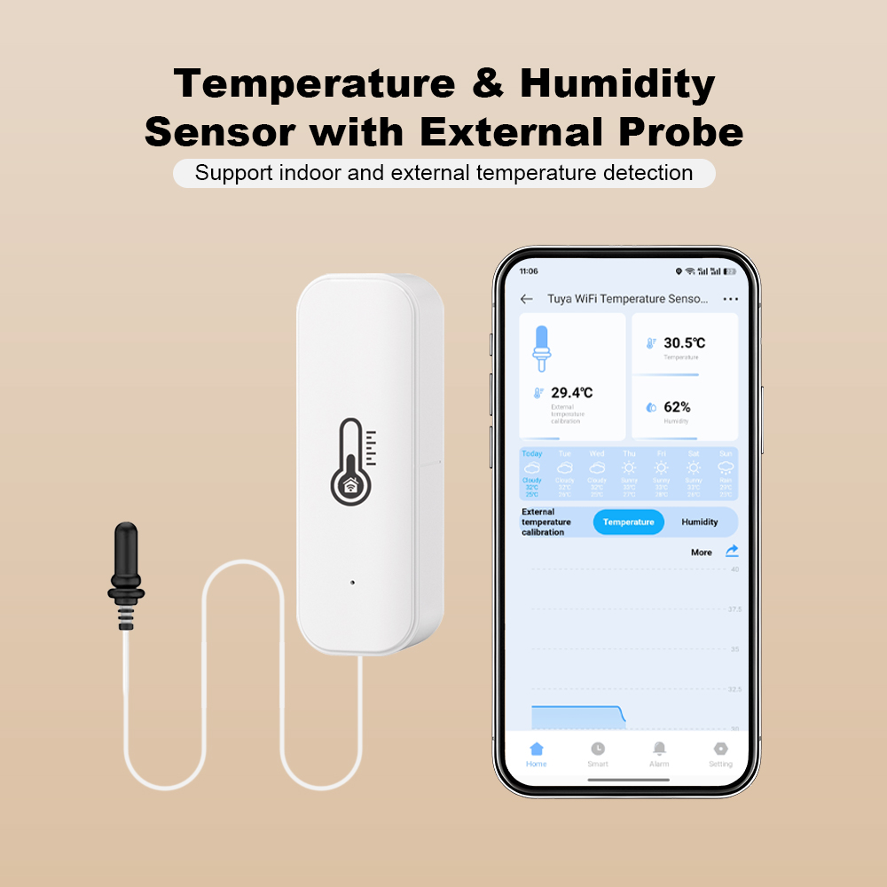 Novo Sensor de Umidade e Tempe - Wifi Thermostat avaliação e preço